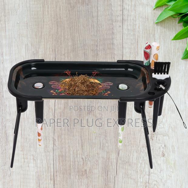 Ll-in-One Foldable Metal Rolling Tray With Cone Holder - main view