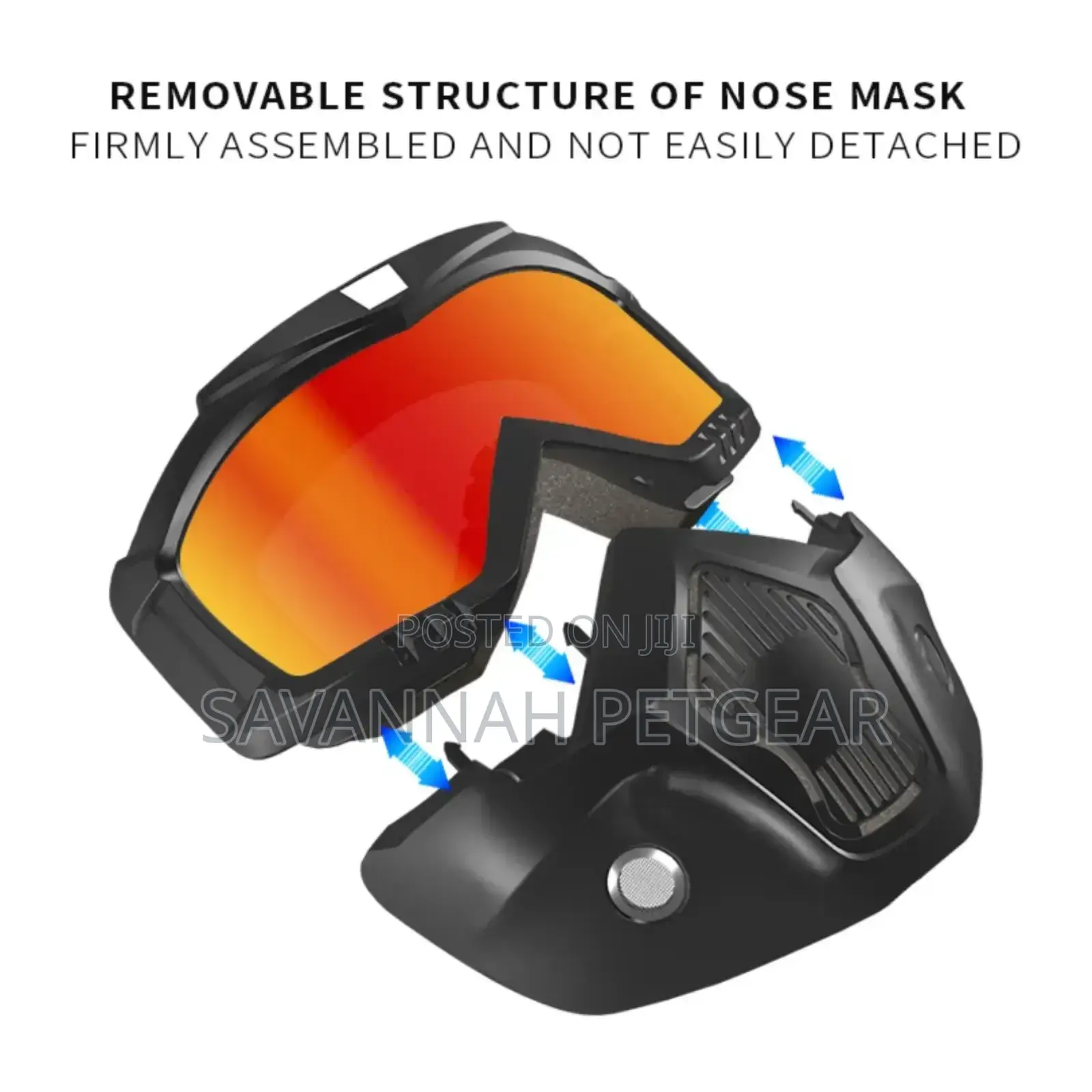 Optical Anti Fog Motorcycle Helmet Riding Glasses (Removable Face Mask