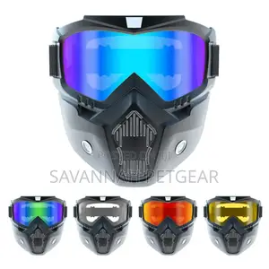 Optical Anti Fog Motorcycle Helmet Riding Glasses (Removable Face Mask