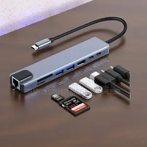 8 in 1 Usb Type C Hub Docking Station Ultra Hd With Rj45 Ethernet