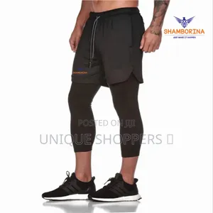 Quality 2 in 1 Mens Gym Short With Leggings