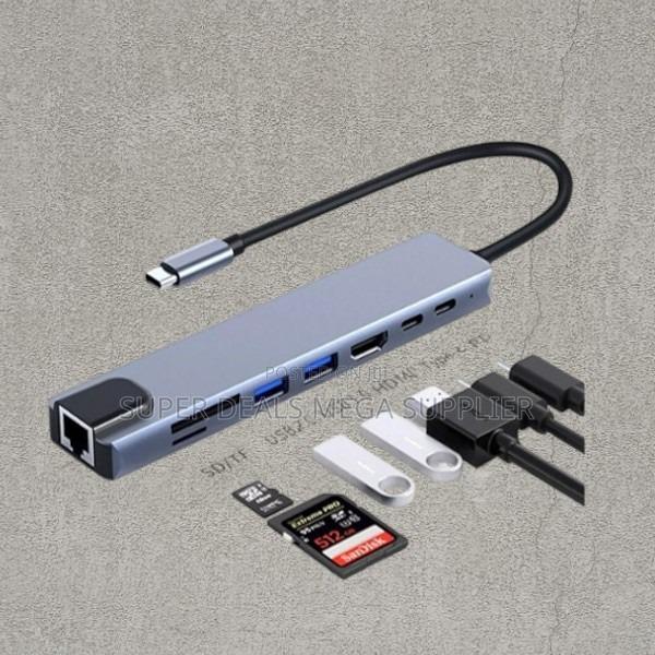 8 in 1 Type C Multi Function Ultra Hd Hub With Ethernet and Hdmi