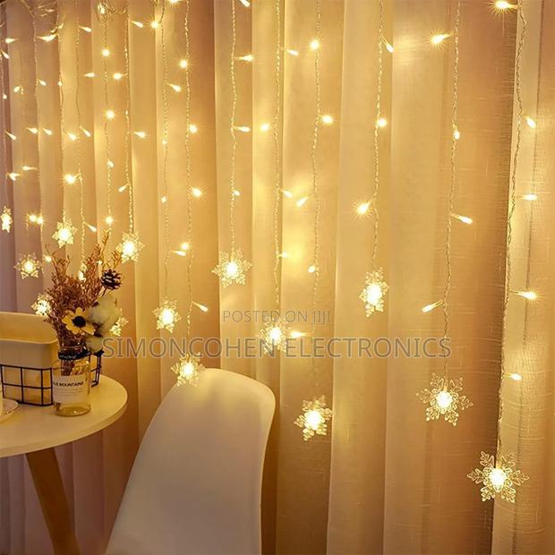 Christmas Curtain Snowflake String Lights