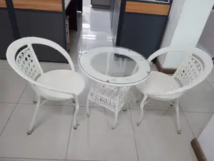 White Garden Chair and Table Set