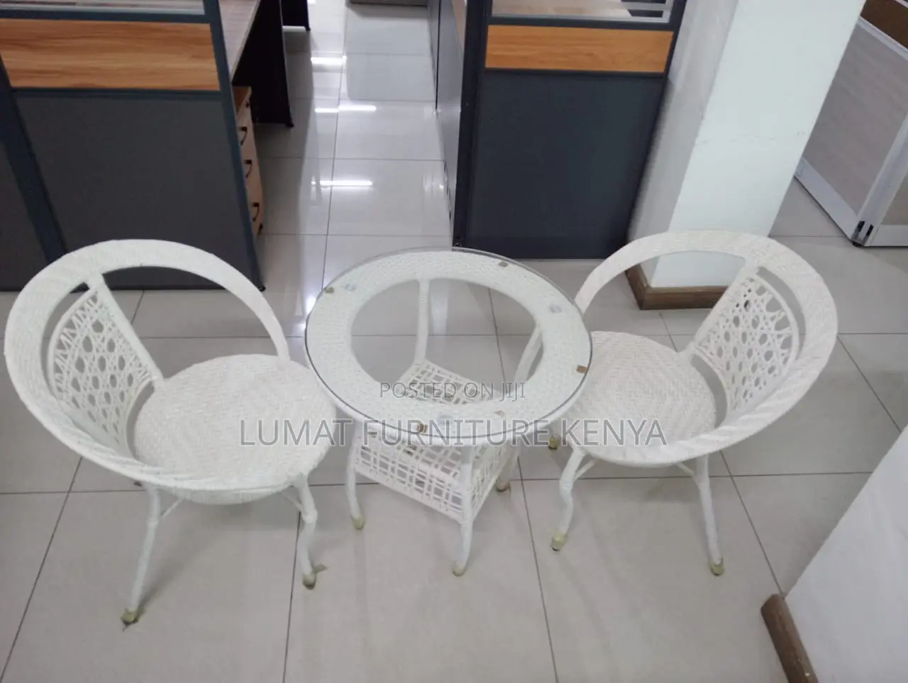 White Garden Chair and Table Set