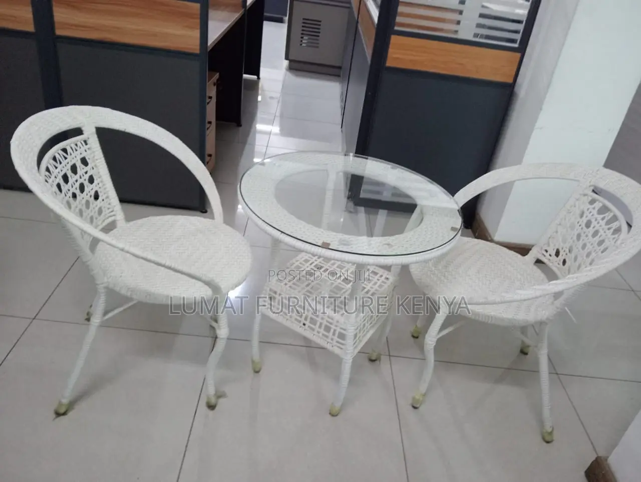 White Garden Chair and Table Set