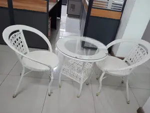 White Garden Chair and Table Set