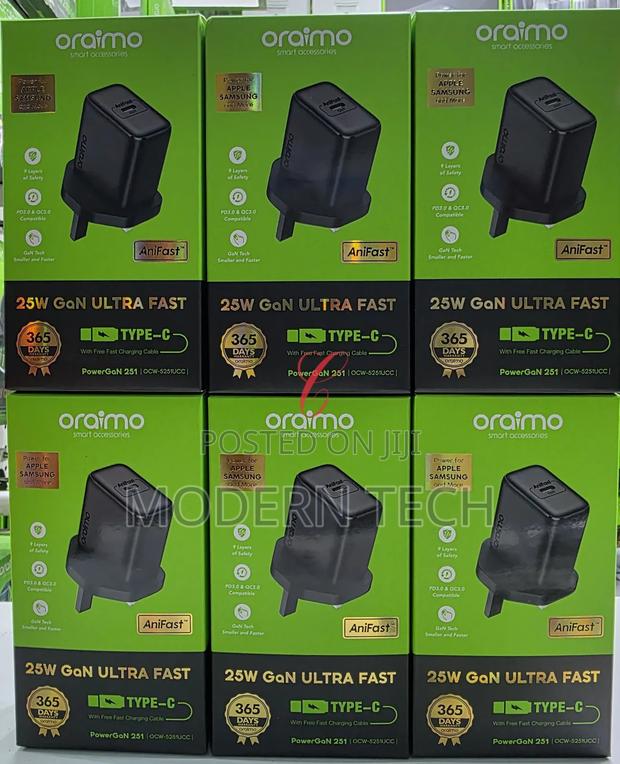 Oraimo Powergan 25w Gan Ultra Fast* Type C Charger