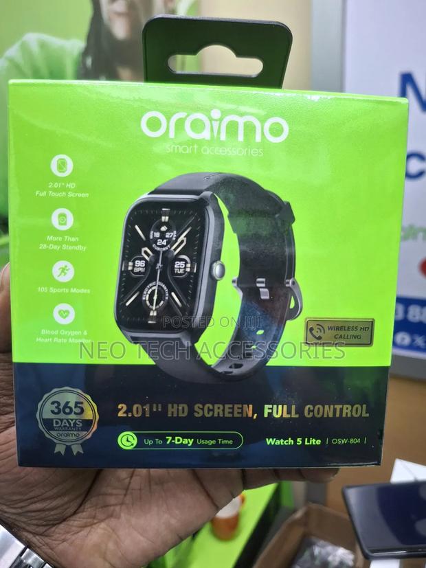 Oraimo Watch 5 Lite 2.01' Hd Screen Ip68 Waterproof - thumbnail 2