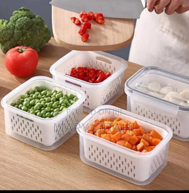 Fridge Storage Containers(3 in 1)*
*Drain Fresh Keeping Box*