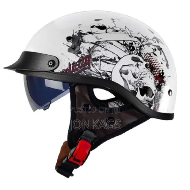 Retro White Half Multipurpose Helmet - main view