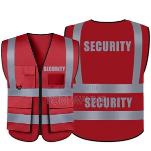 Red Executive Reflector Jackets With Pockets And A Zipper