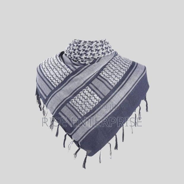 Arafat Scarf- White and Navy Blue