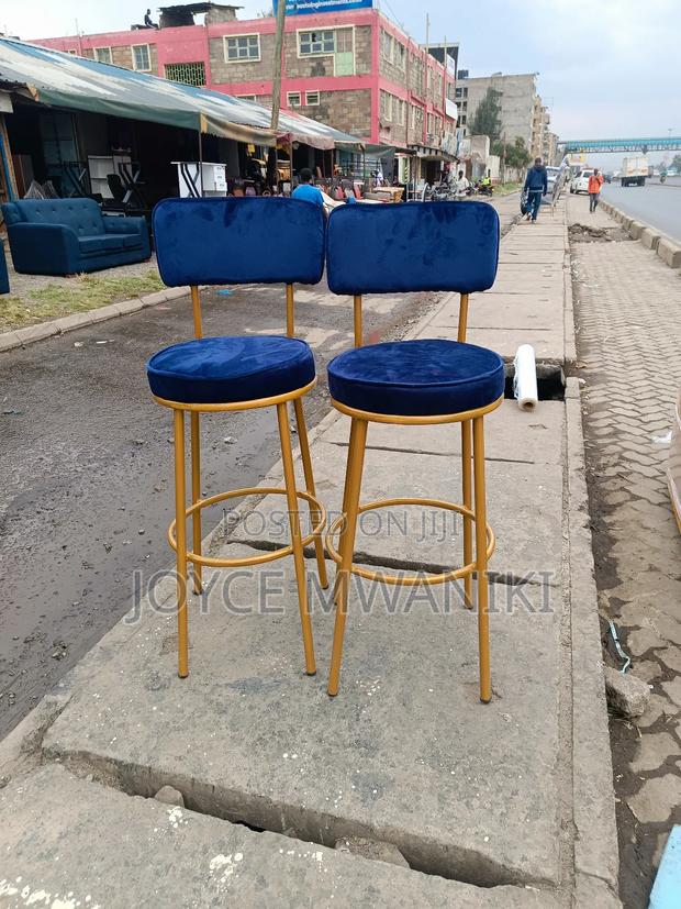 Kitchen Counter Stools or Bar Stool S, Blue/ Gold 