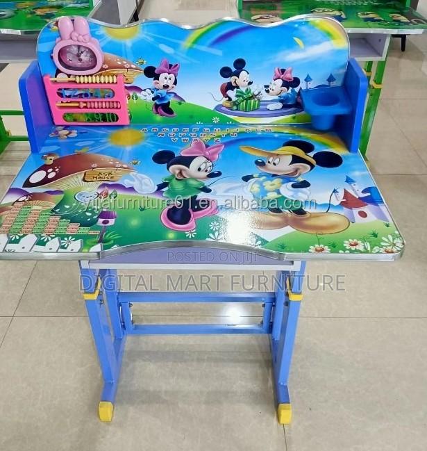 Kids Desk and Chair: Blue School Desk and Chair for Kids - main view