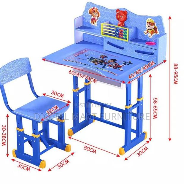 Kids Desk and Chair: Blue School Desk and Chair for Kids - thumbnail 7