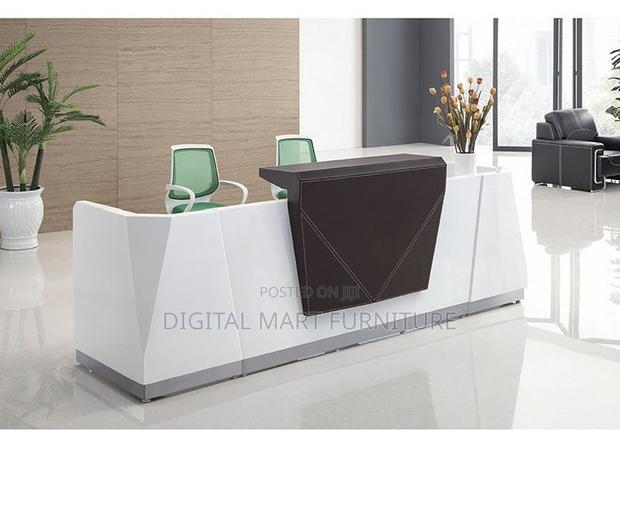 Office Desk: 1.8 Meter White Large Reception Desk
