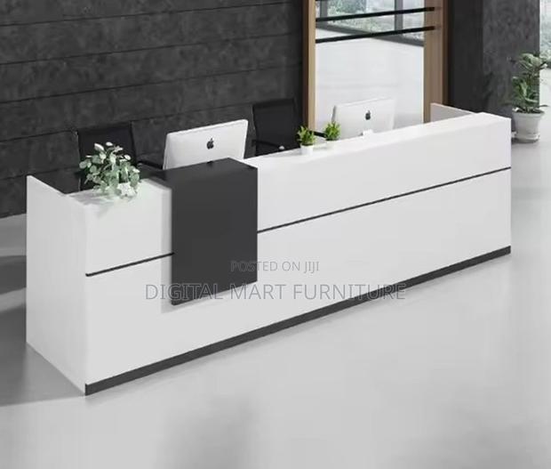 Office Desk: 1.8 Meter White Large Reception Desk - thumbnail 7