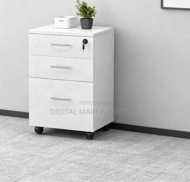 Office Cabinet: Three Tier White File Cabinet - main view