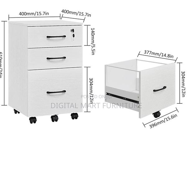 Office Cabinet: Three Tier White File Cabinet - thumbnail 5
