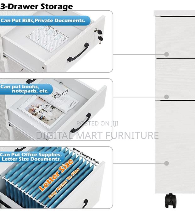 Office Cabinet: Three Tier White File Cabinet - thumbnail 11