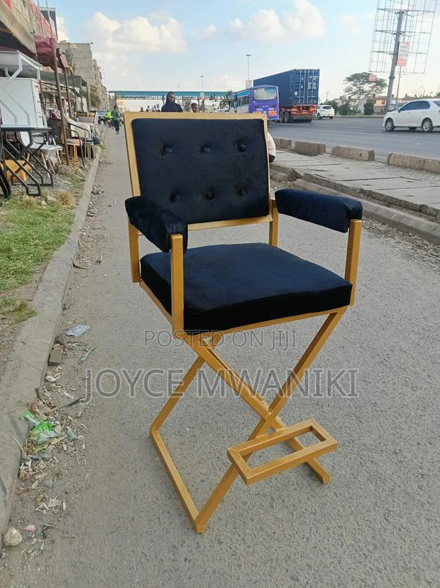 Gold and Black Velvet Makeup Chair 