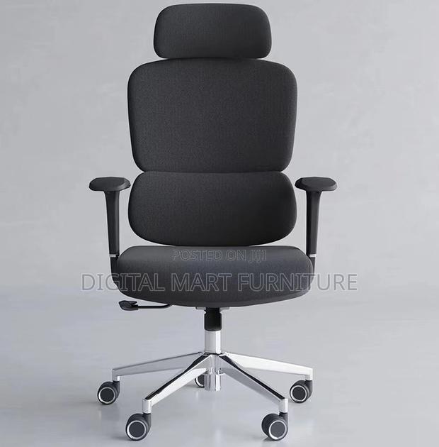 Office Chair: Black Leather Faux Chair