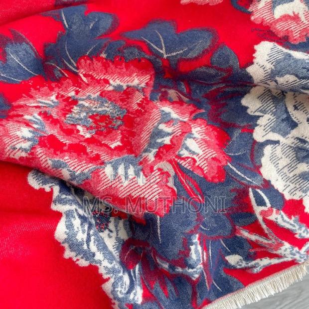 Chic Purple / Red / Pink Floral Cashmere Scarf Shawls - thumbnail 5