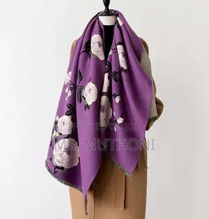 Chic Purple / Red / Pink Floral Cashmere Scarf Shawls