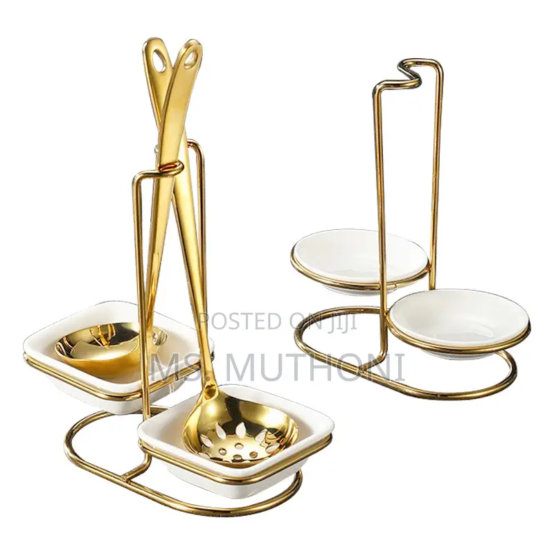 Double Ceramic Serving Soup Spoon / Ladle Holder
