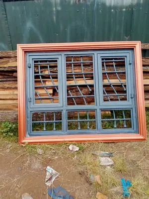 Strong Metal Window Frame With Decorative Grills