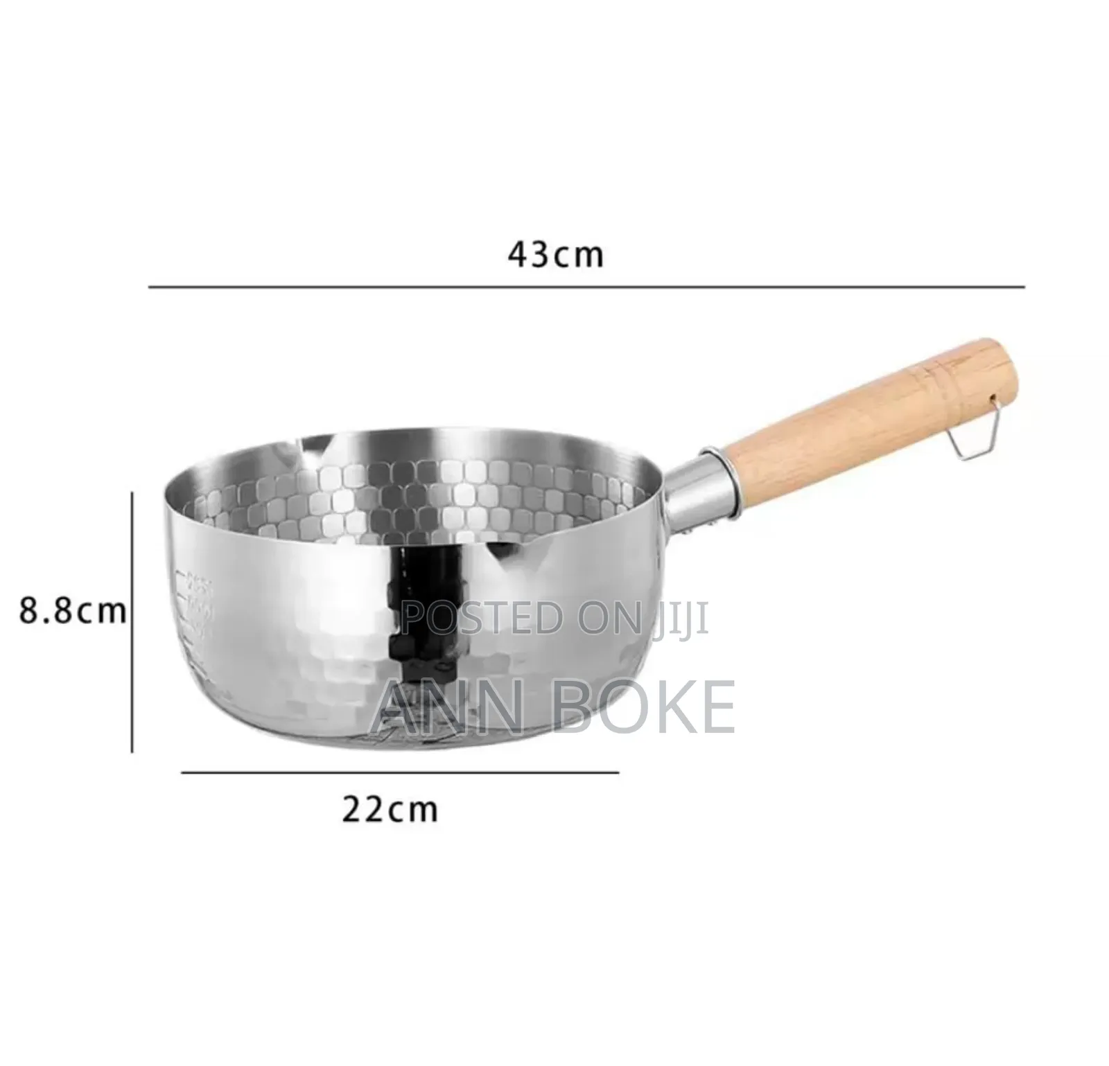 *Stainless Steel Sufuria//Snow// Milk Cookware With Wooden Handle*