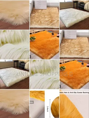 Fluffy Faux Fur Area Rug
 Rubber Backing 
Machine Washable
