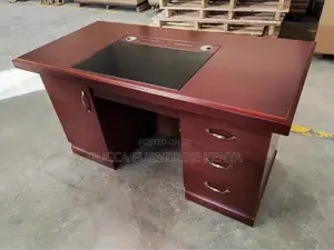 Office Desk: Executive Red Mahogany Office Task Desk-1200mm