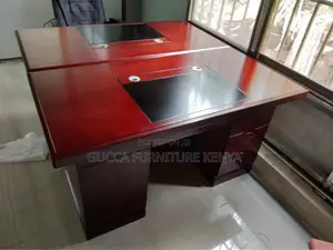 Office Desk: Executive Red Mahogany Office Task Desk-1200mm