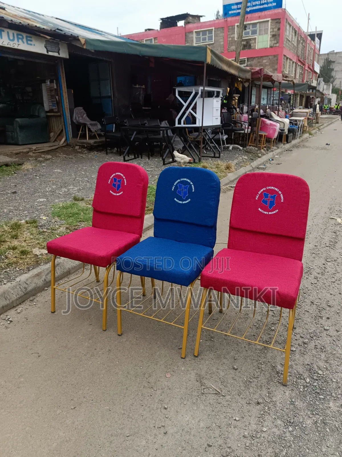 Red/ Blue Locally Made Chairs With Branding
