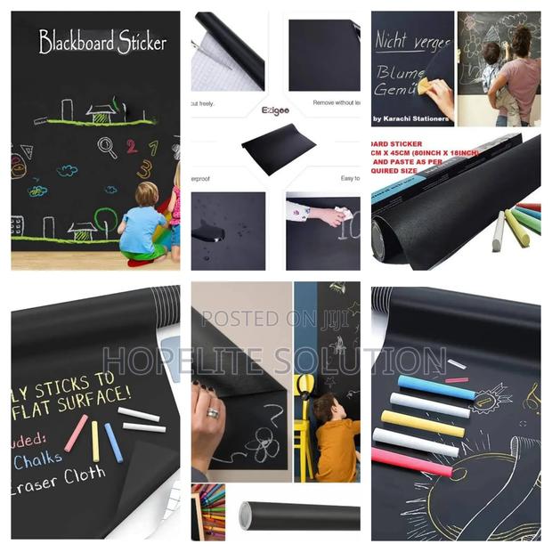Adhesive Blackboard Paper With 5 Chalk - main view
