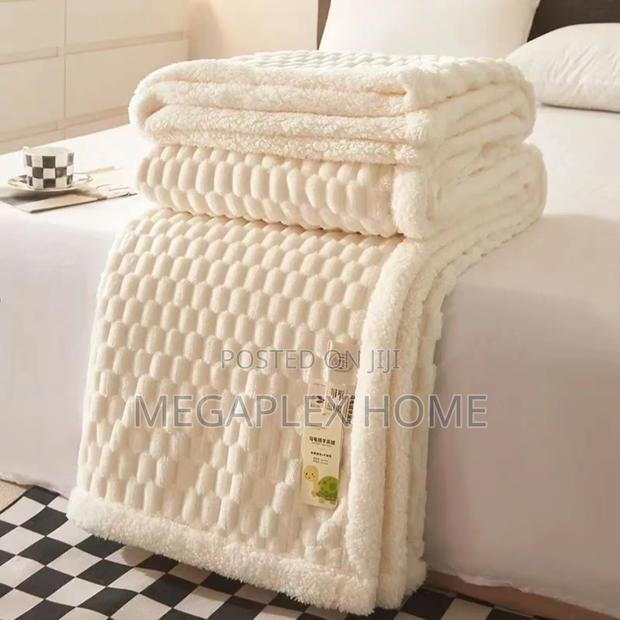 White Cozy Throw Blanket - main view