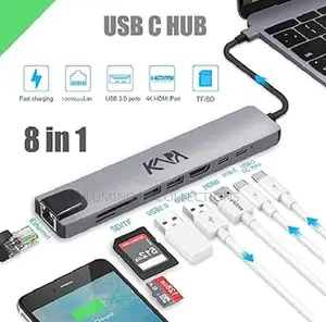 8 in 1 Type C to Hdmi Converter, Rj45, Usb, Sd