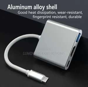 3 in 1 Type C to Hdmi, Usb, Quality. High Speed Transfer