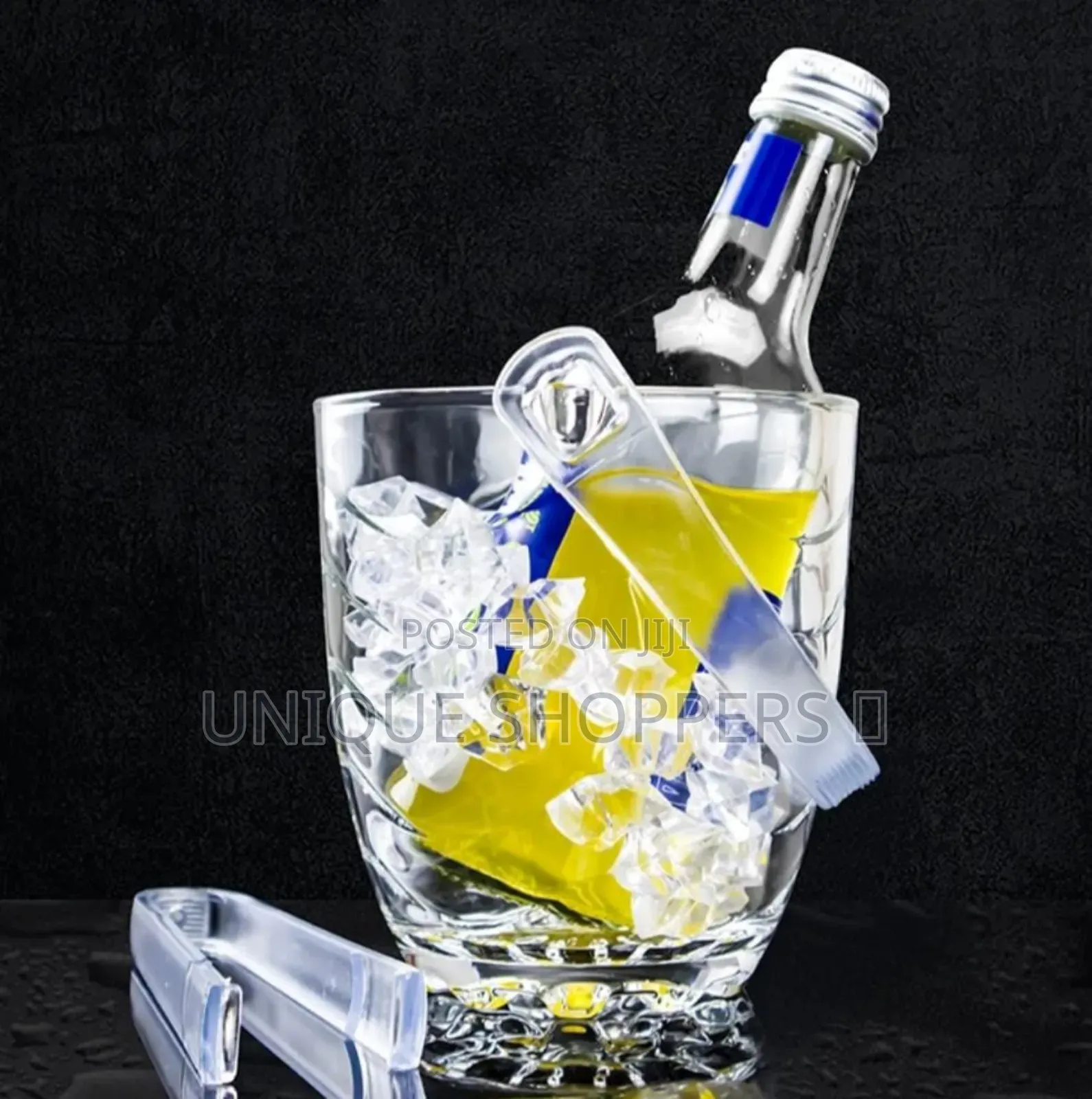 Ice Bucket and Tong
Material: Glass