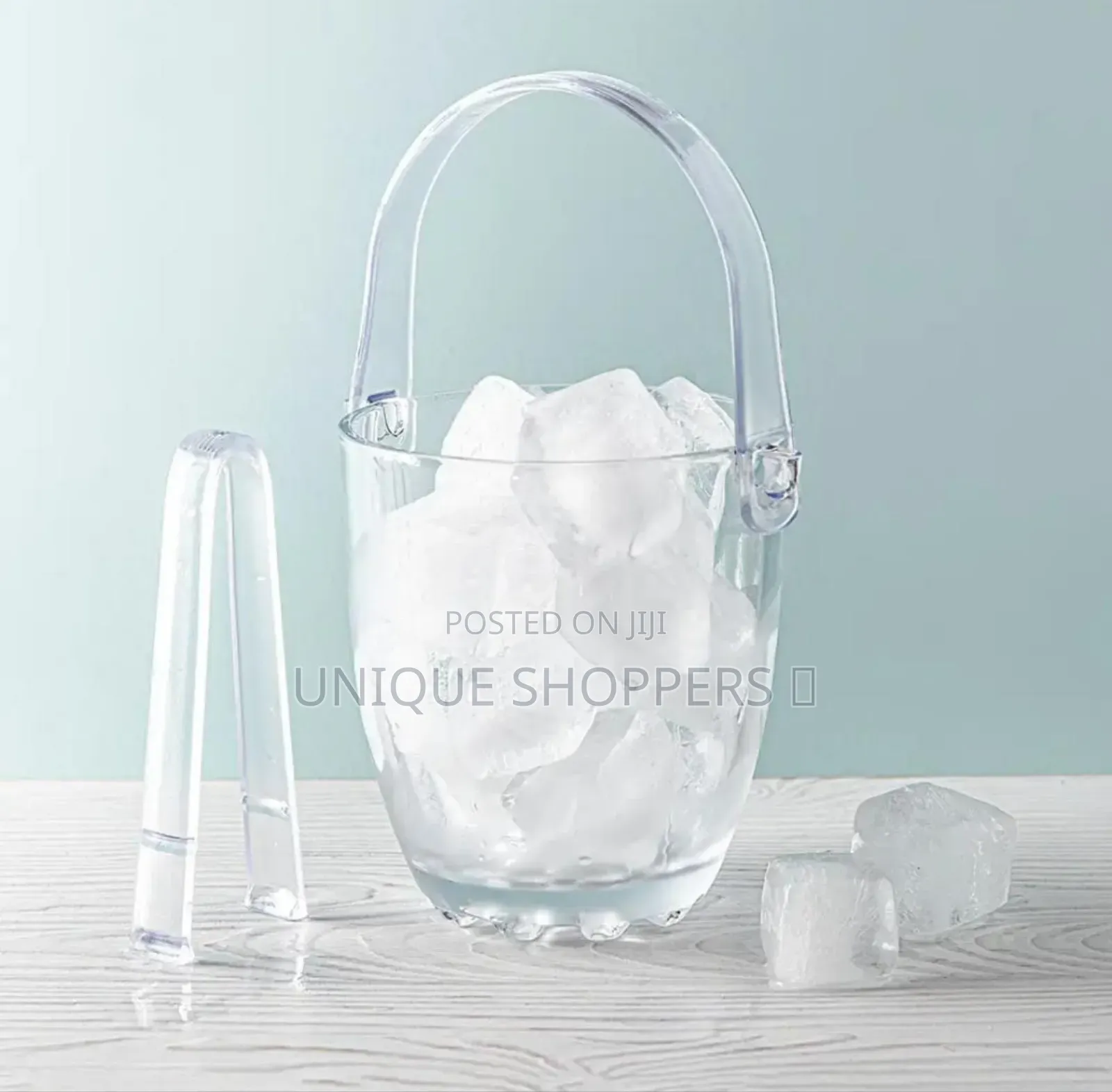 Ice Bucket and Tong
Material: Glass