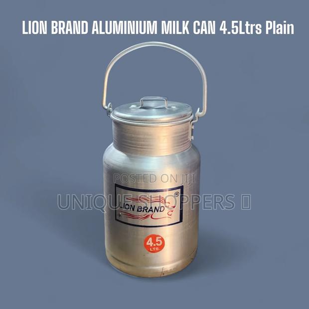 Code:364692* Lion Brand Aluminum Milk Can 4.5ltrs Plain.