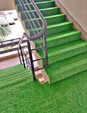 10mm Restaurant Staircase Green Artificial Grass Carpet - thumbnail 2