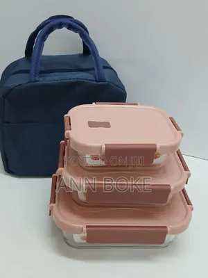 *Glass Snack Box With Lunch Bag*