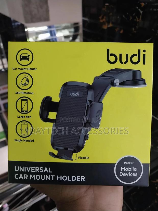 Budi Sunction Cup Universal Secure Adjustable Phone Holder for Car.