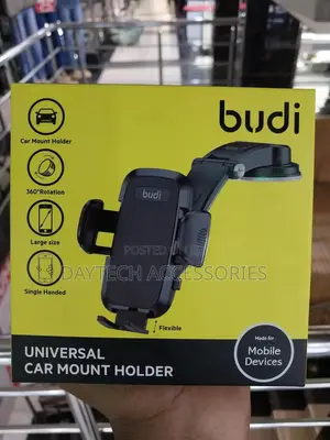 Budi Sunction Cup Universal Secure Adjustable Phone Holder for Car.