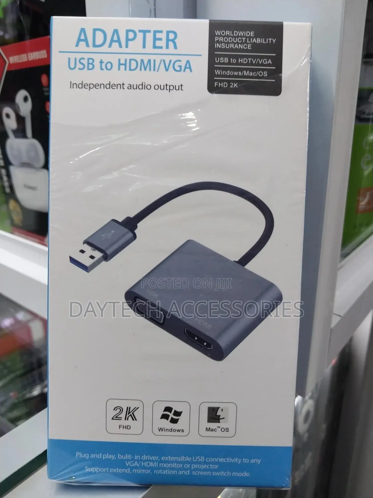 Usb 3.0 to Hdmi + Vga 2 in 1 Converter Adapter.