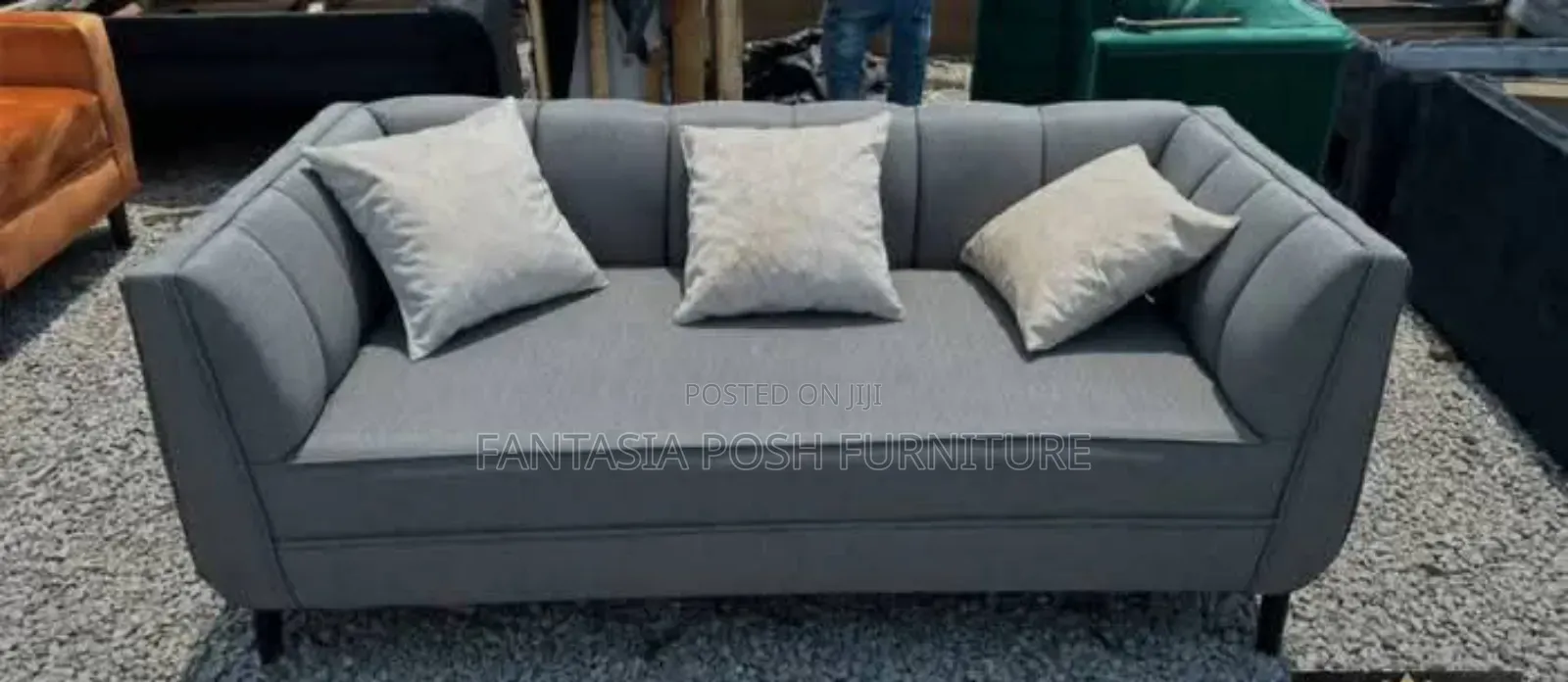 3-Seater Stylish Grey Sofa
