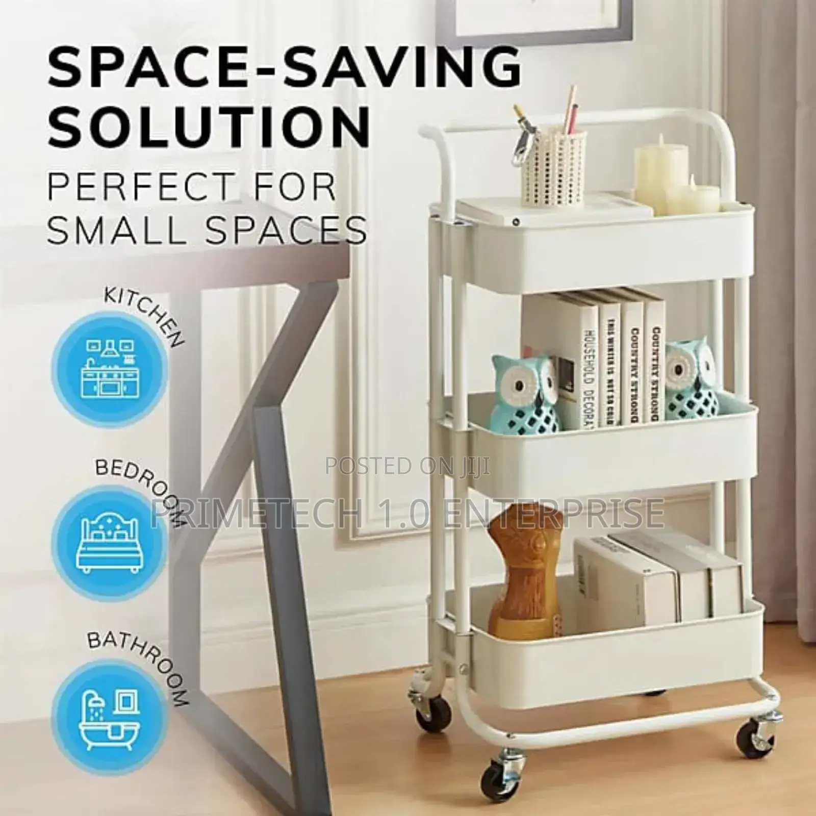 Metallic Trolley 3 Layer Rack